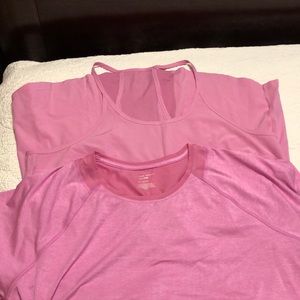 Set of 2 pink Tek Gear XL workout tops EUC
